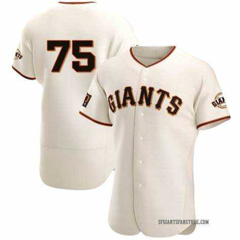 Men's San Francisco Giants #75 Camilo Doval Cream Flex Base Stitched Jersey Dzhi